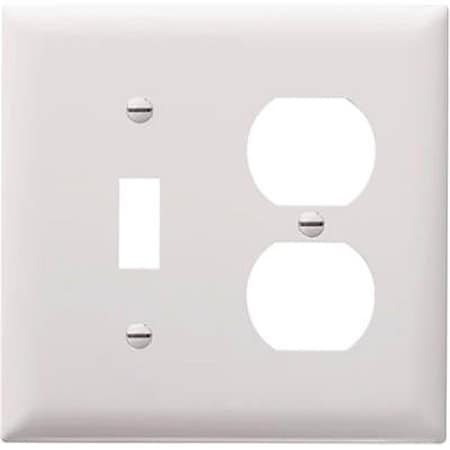Nextgen TP18WCC12 1 Toggle Opening & 1 Duplex Outlet Opening Nylon Wall Plate; White NE569207